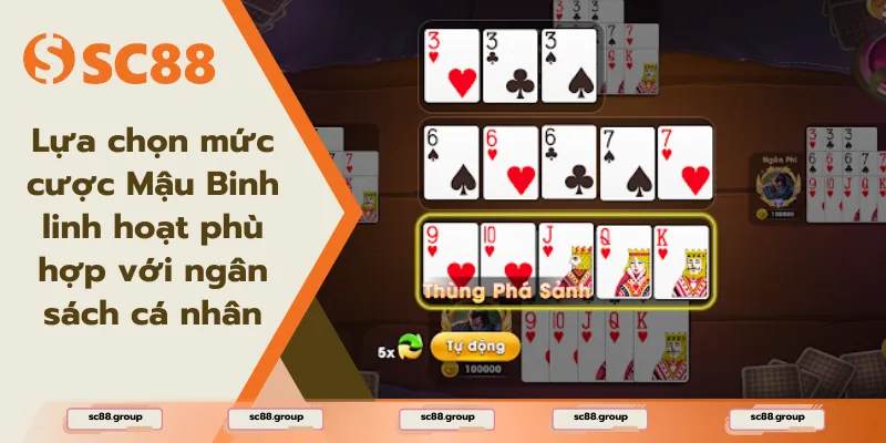 Lựa chọn mức cược Mậu Binh linh hoạt phù hợp với ngân sách cá nhân